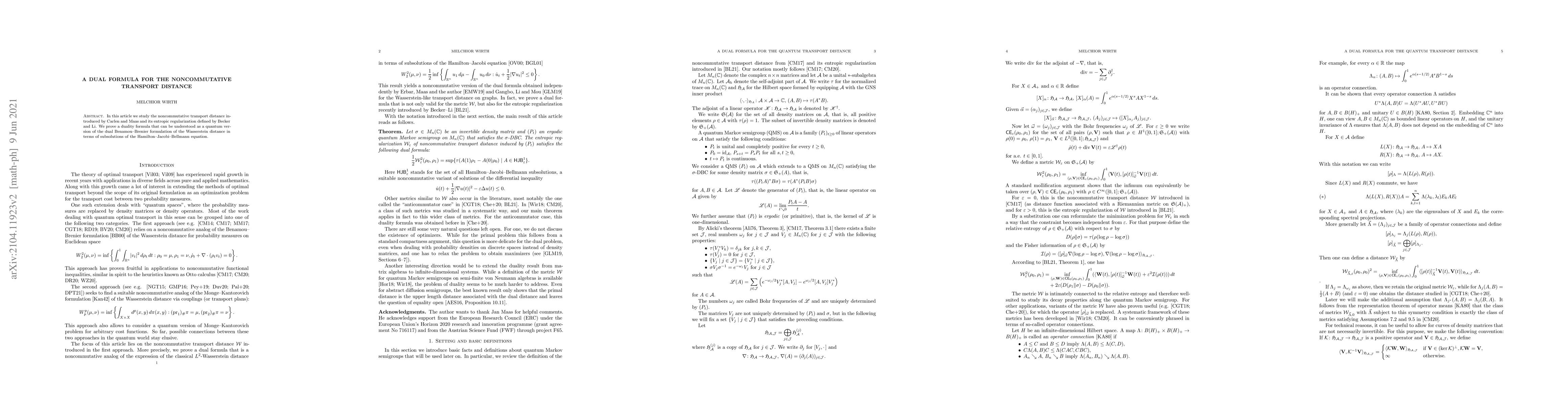 Thumbnail for A dual formula for the noncommutative transport distance