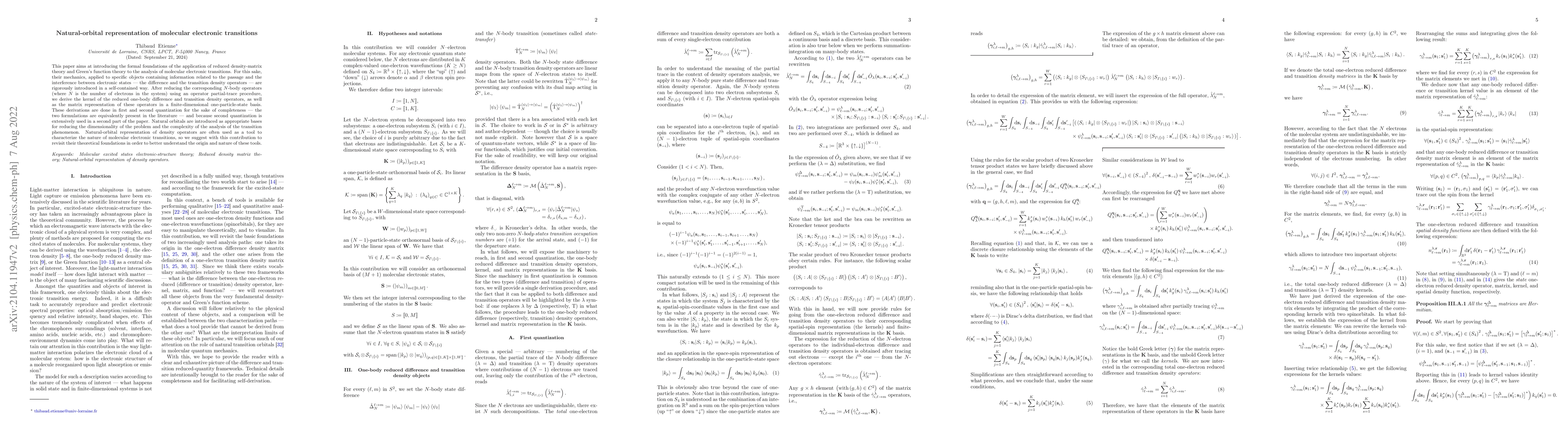 Thumbnail for Natural-orbital representation of molecular electronic transitions