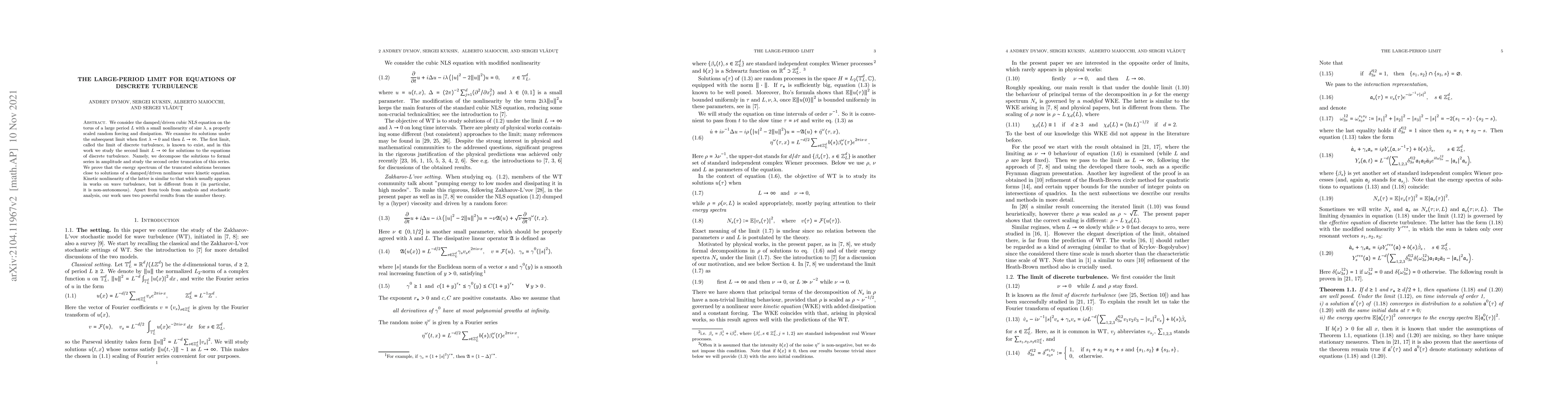 Thumbnail for The large-period limit for equations of discrete turbulence