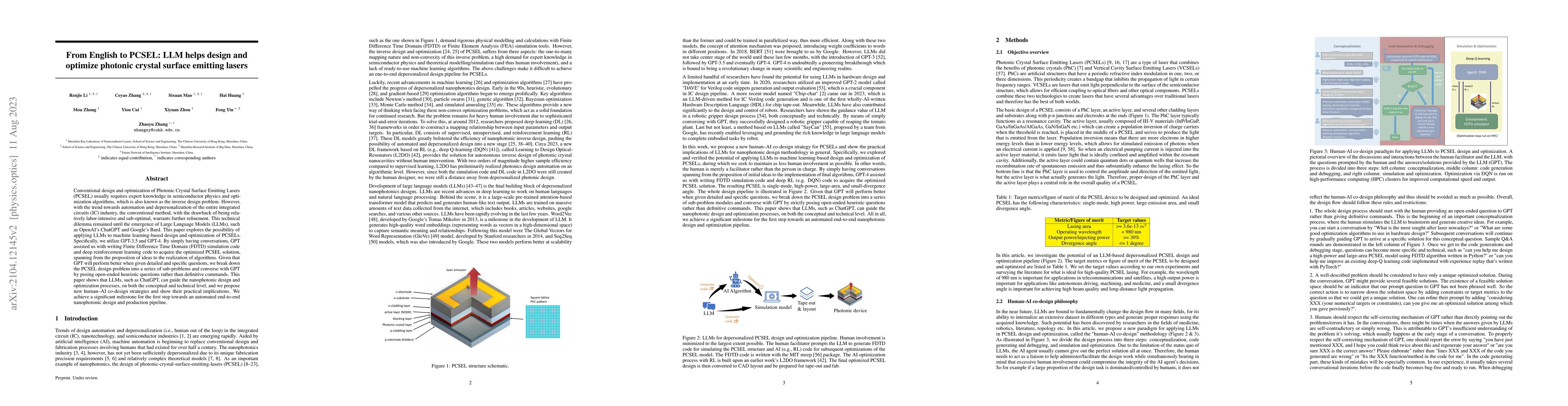 Thumbnail for LLM helps design and optimize photonic crystal surface emitting lasers