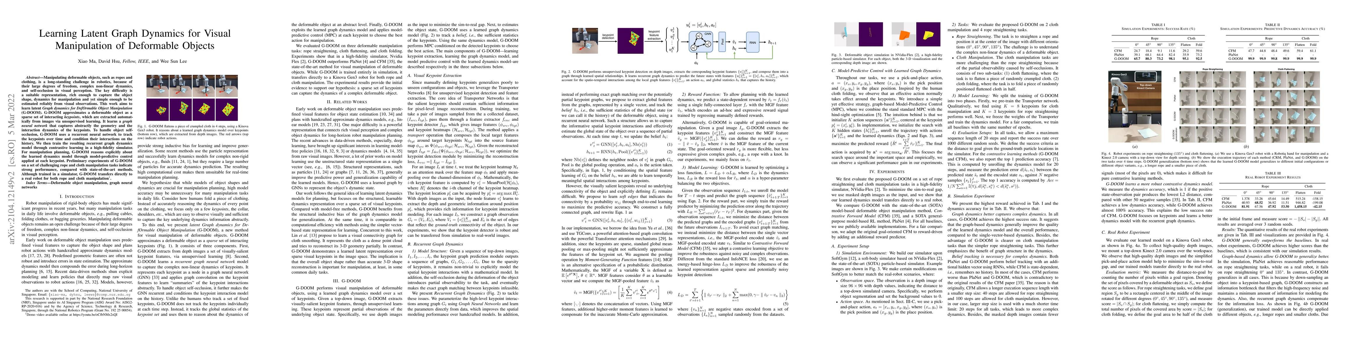 Thumbnail for Learning Latent Graph Dynamics for Visual Manipulation of Deformable
  Objects