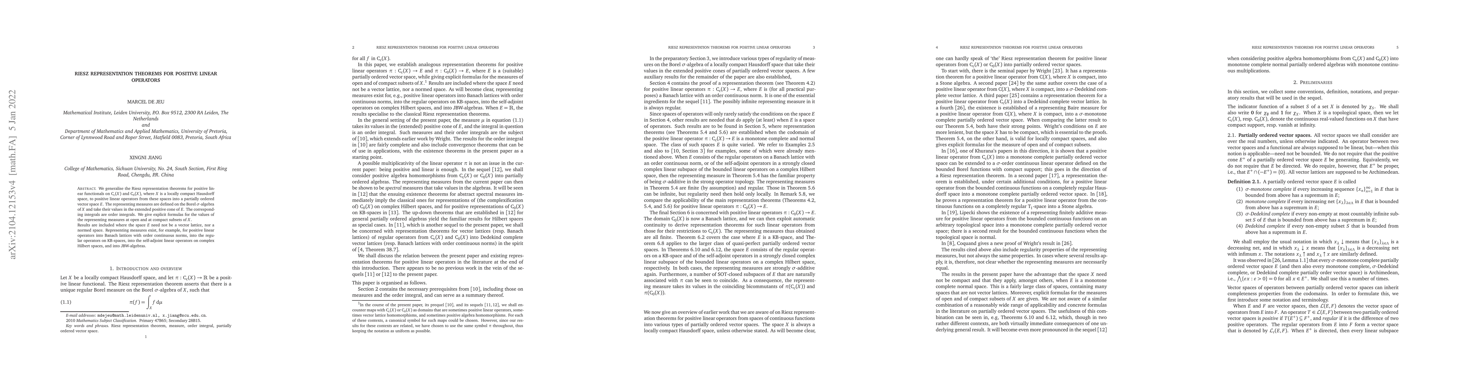 Thumbnail for Riesz representation theorems for positive linear operators