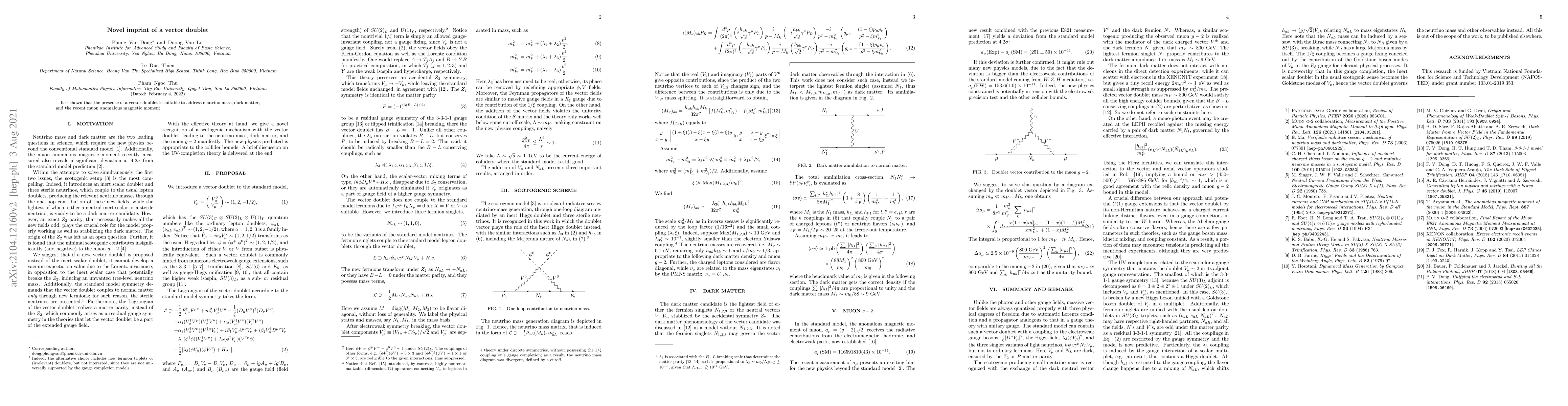 Thumbnail for Novel imprint of a vector doublet