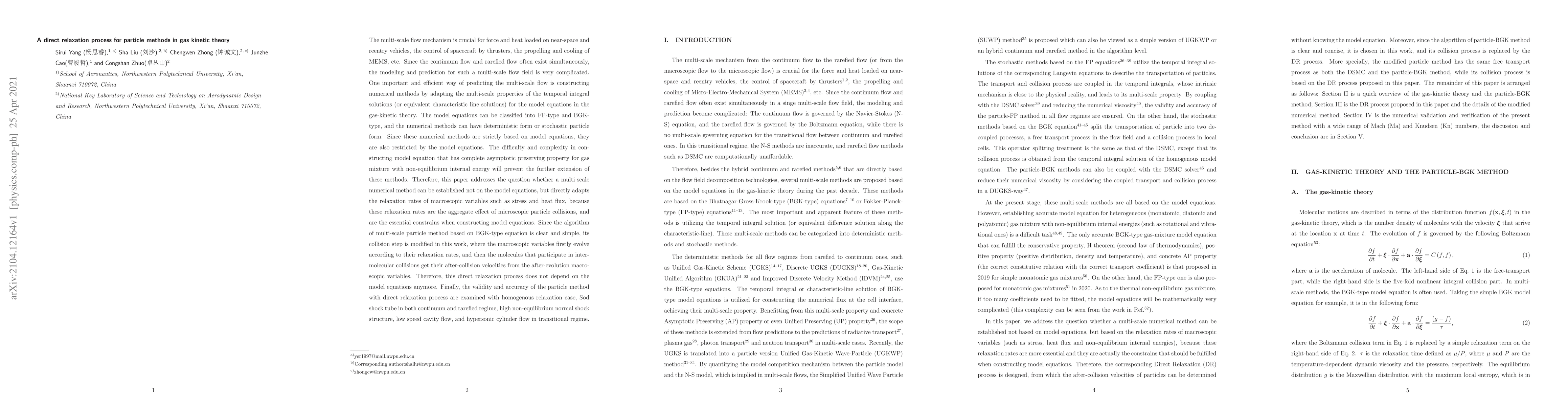 Thumbnail for A direct relaxation process for particle methods in gas kinetic theory