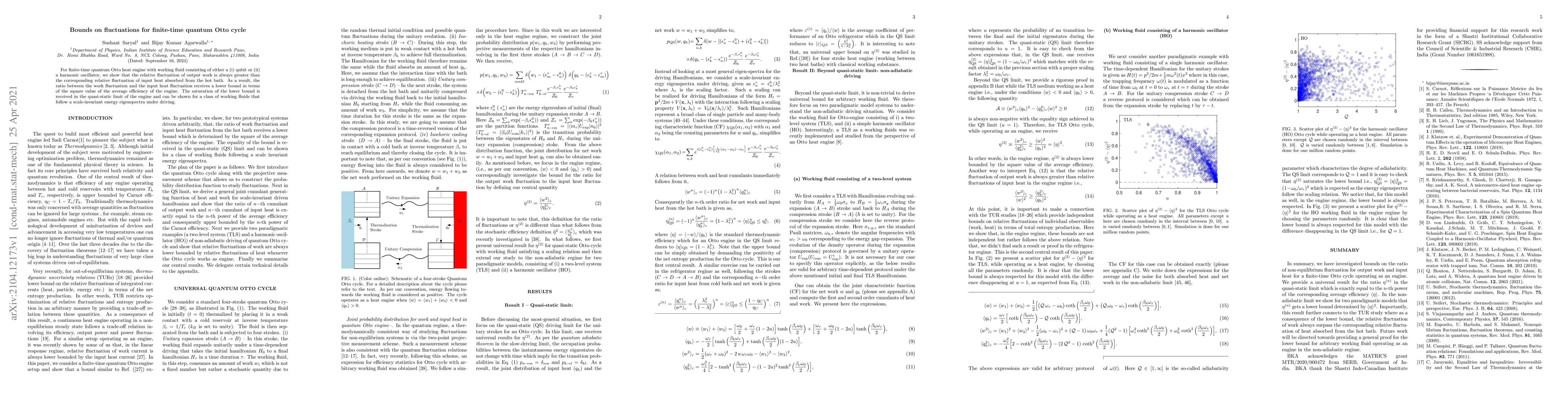Thumbnail for Bounds on fluctuations for finite-time quantum Otto cycle