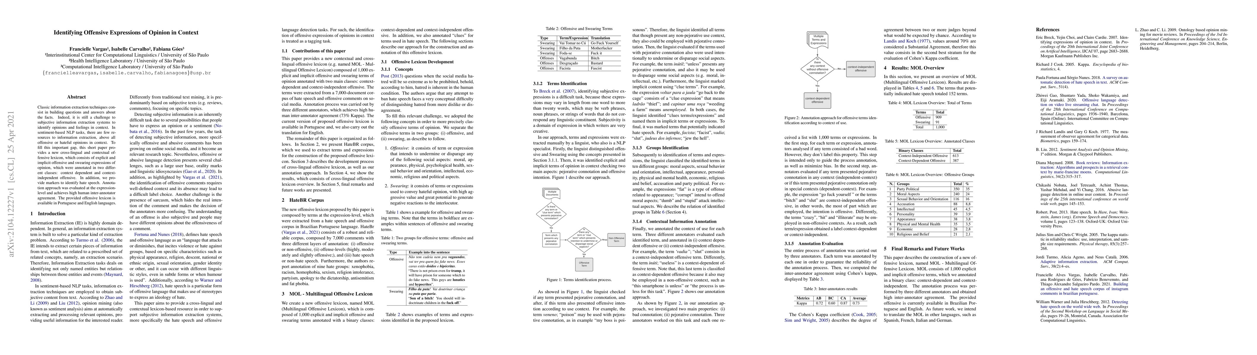 Thumbnail for Identifying Offensive Expressions of Opinion in Context