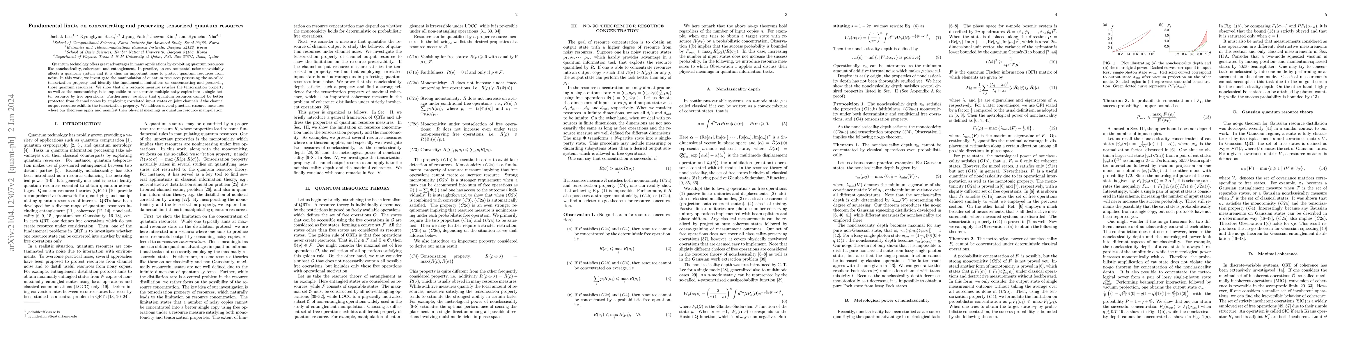 Thumbnail for Fundamental limits on concentrating and preserving tensorized quantum
  resources
