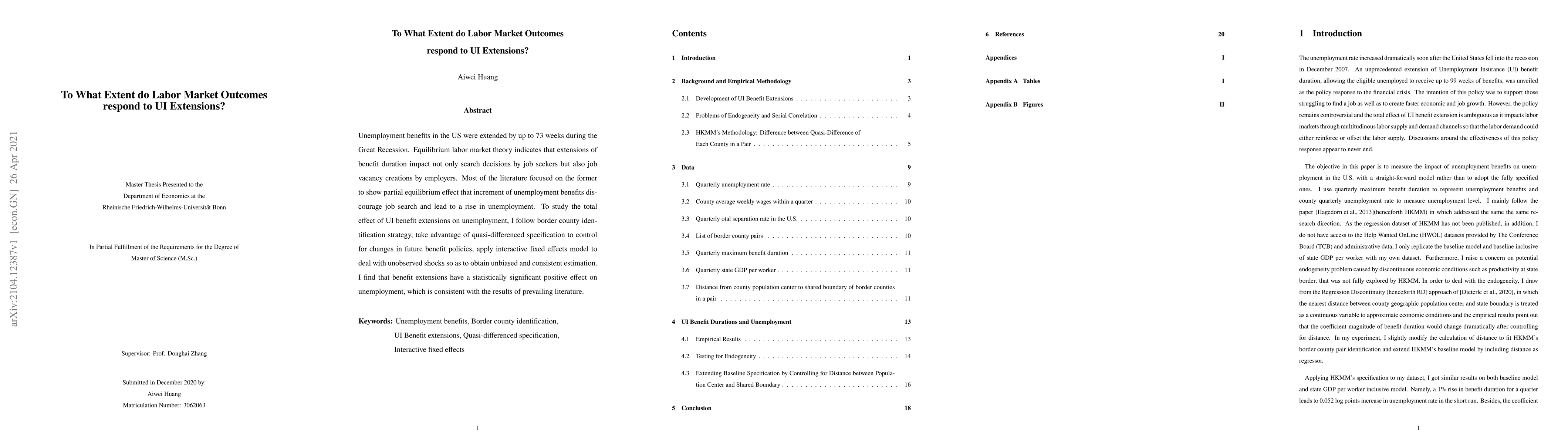 Thumbnail for To What Extent do Labor Market Outcomes respond to UI Extensions?