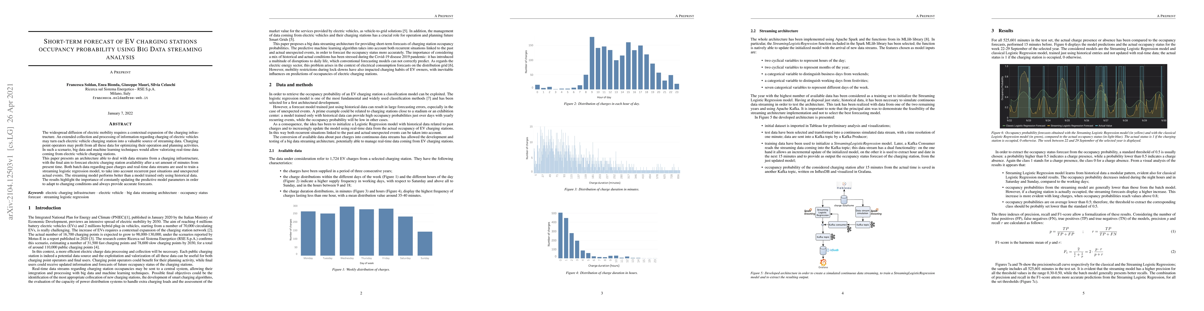 Thumbnail for Short-term forecast of EV charging stations occupancy probability using
  big data streaming analysis