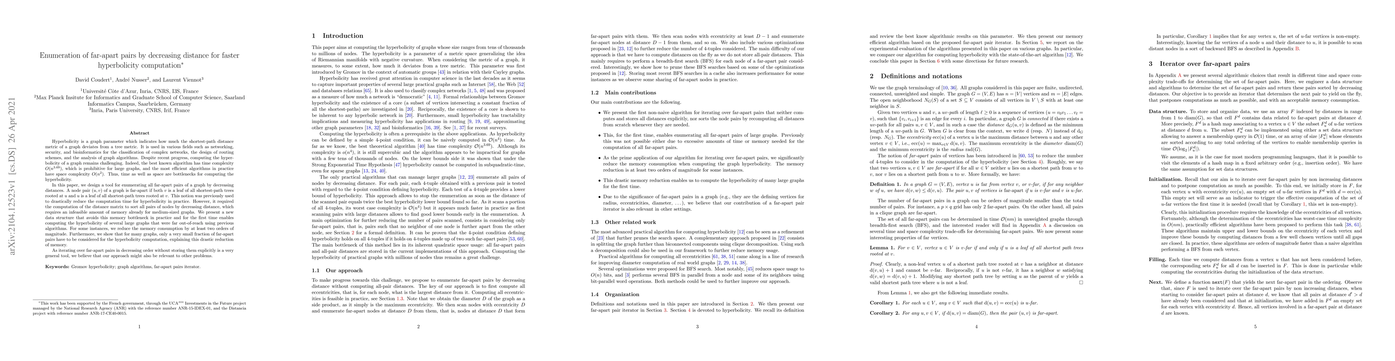 Thumbnail for Enumeration of Far-Apart Pairs by Decreasing Distance for Faster
  Hyperbolicity Computation