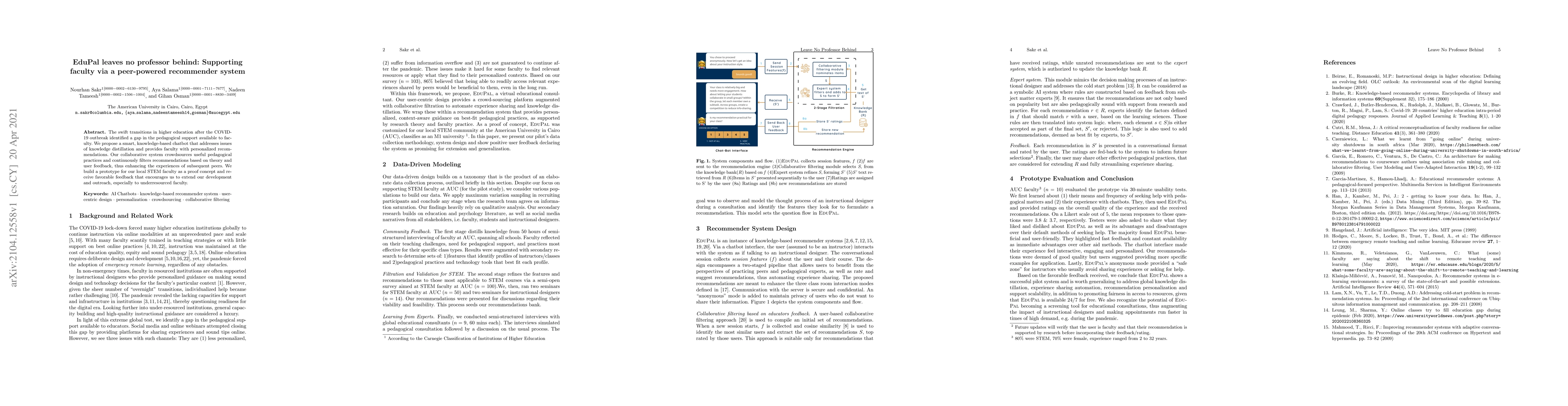 Thumbnail for EduPal leaves no professor behind: Supporting faculty via a peer-powered
  recommender system