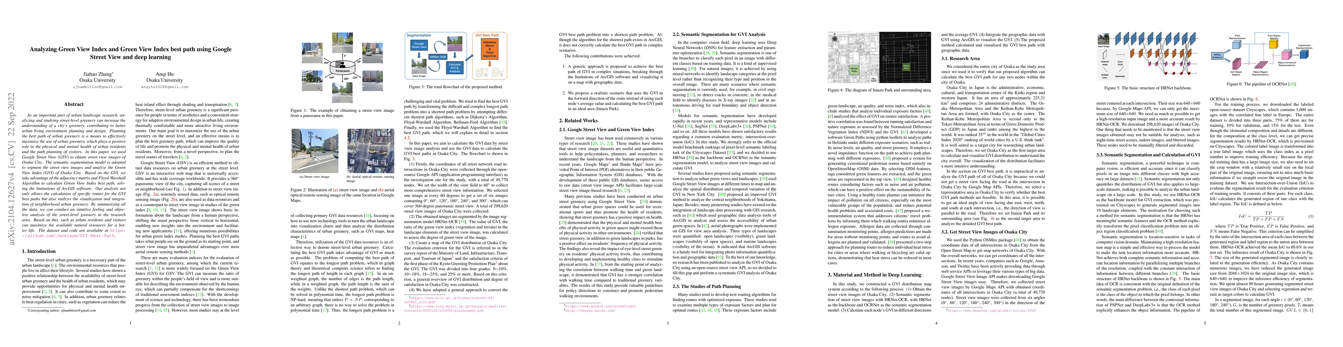 Thumbnail for Analyzing Green View Index and Green View Index best path using Google
  Street View and deep learning
