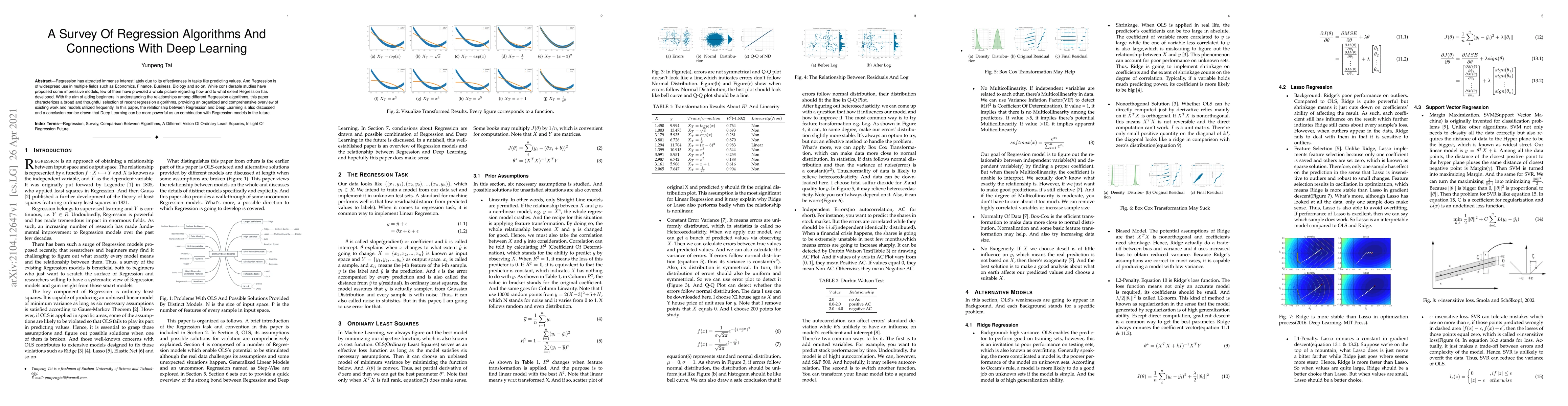 Thumbnail for A Survey Of Regression Algorithms And Connections With Deep Learning