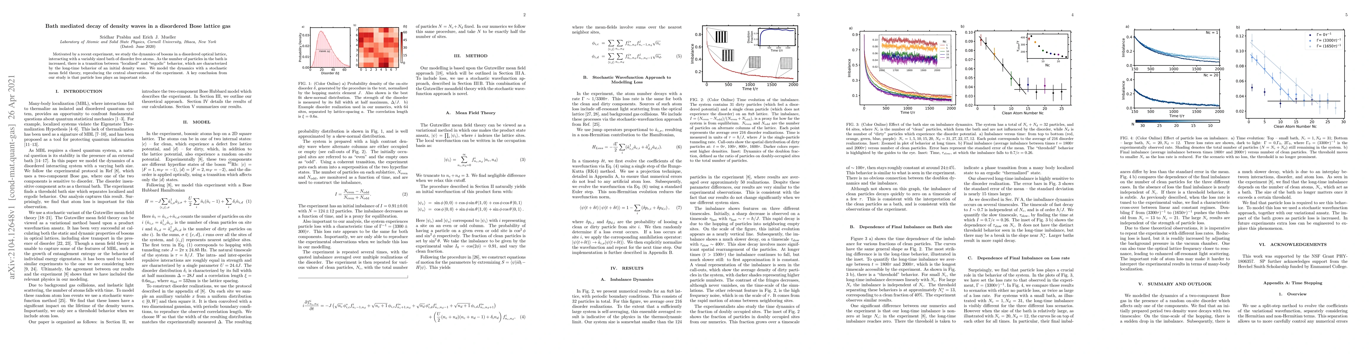 Thumbnail for Bath mediated decay of density waves in a disordered Bose lattice gas