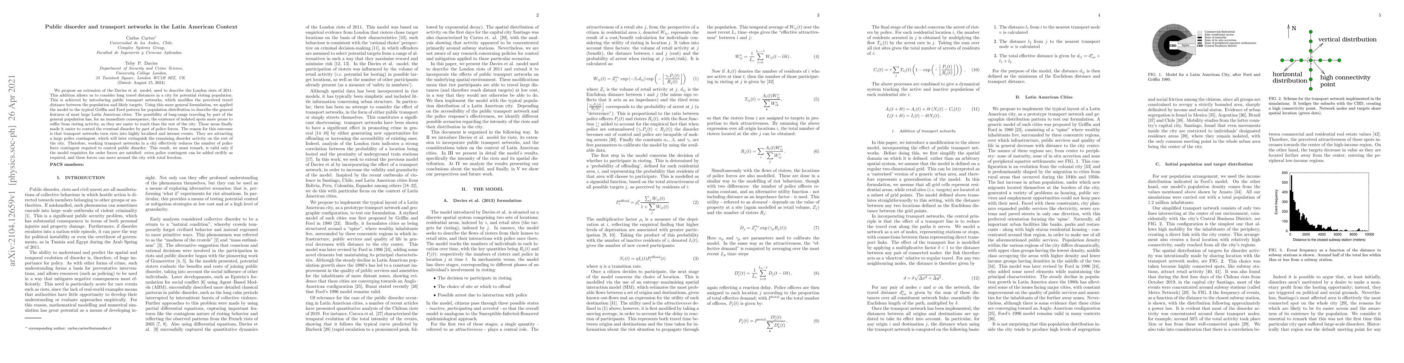 Thumbnail for Public disorder and transport networks in the Latin American Context
