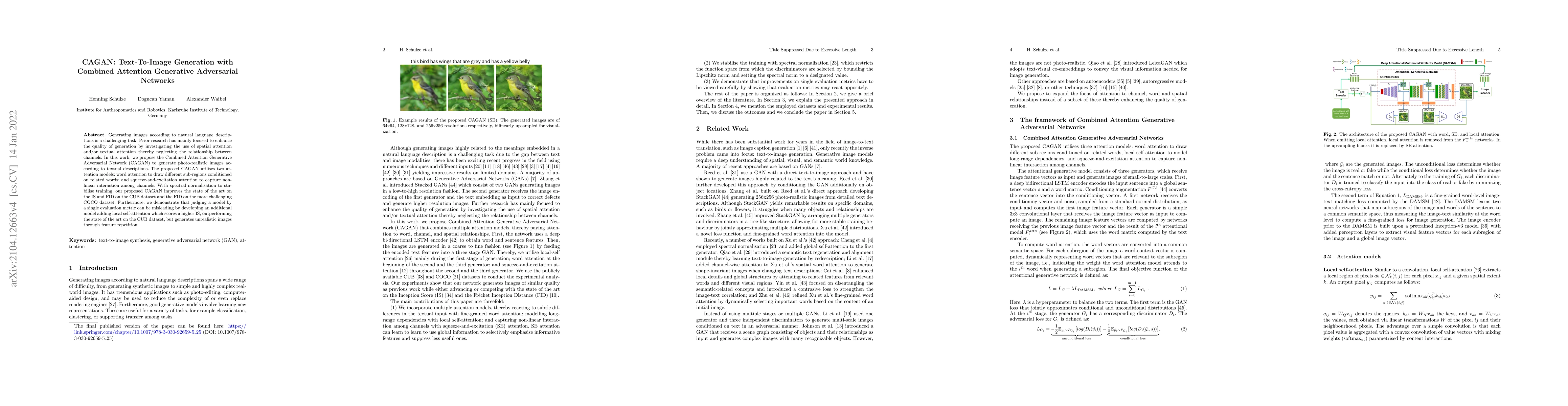 Thumbnail for CAGAN: Text-To-Image Generation with Combined Attention GANs