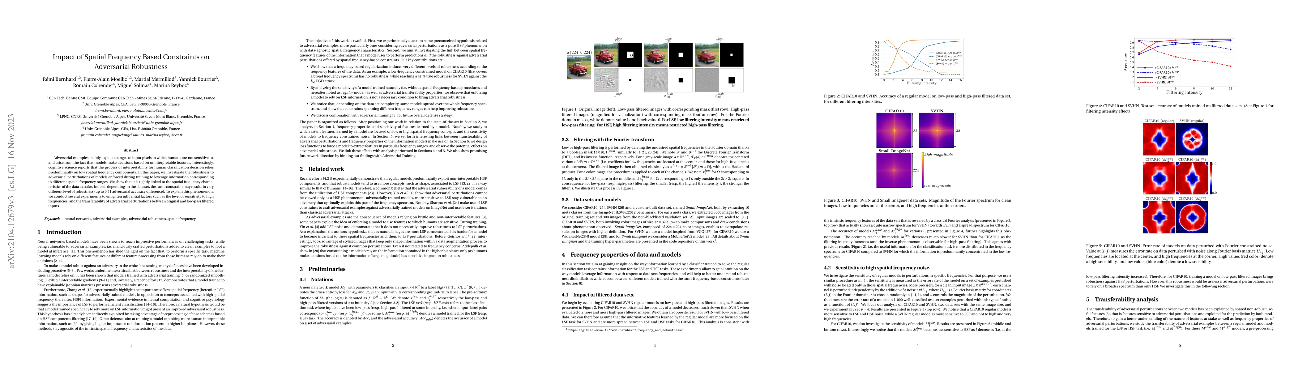 Thumbnail for Impact of Spatial Frequency Based Constraints on Adversarial Robustness