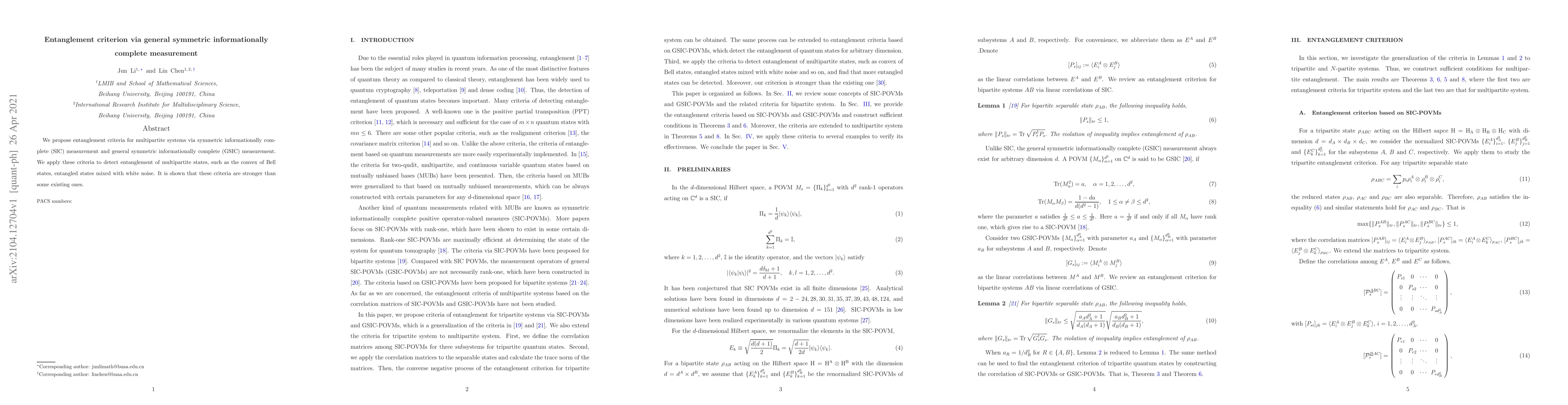 Thumbnail for Entanglement criterion via general symmetric informationally complete
  measurement