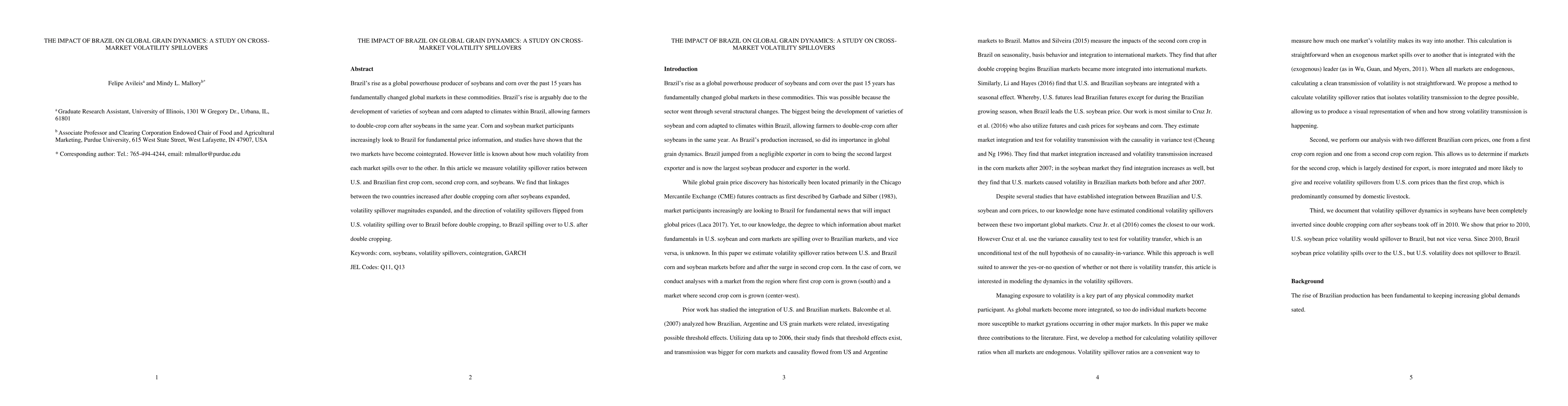 Thumbnail for The Impact of Brazil on Global Grain Dynamics: A Study on Cross-Market
  Volatility Spillovers