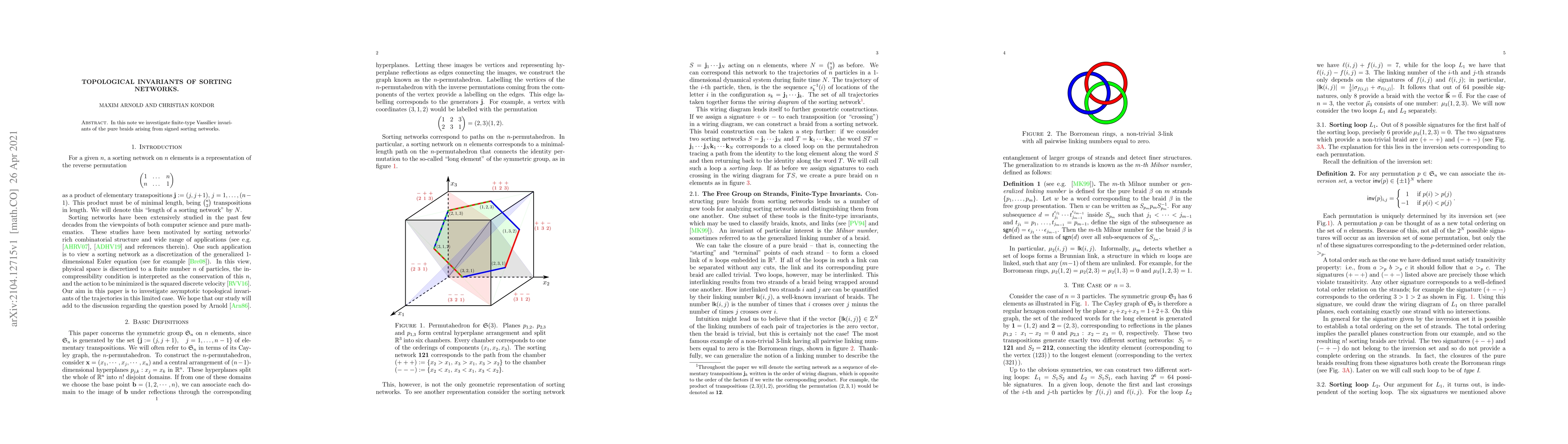 Thumbnail for Topological invariants of sorting networks
