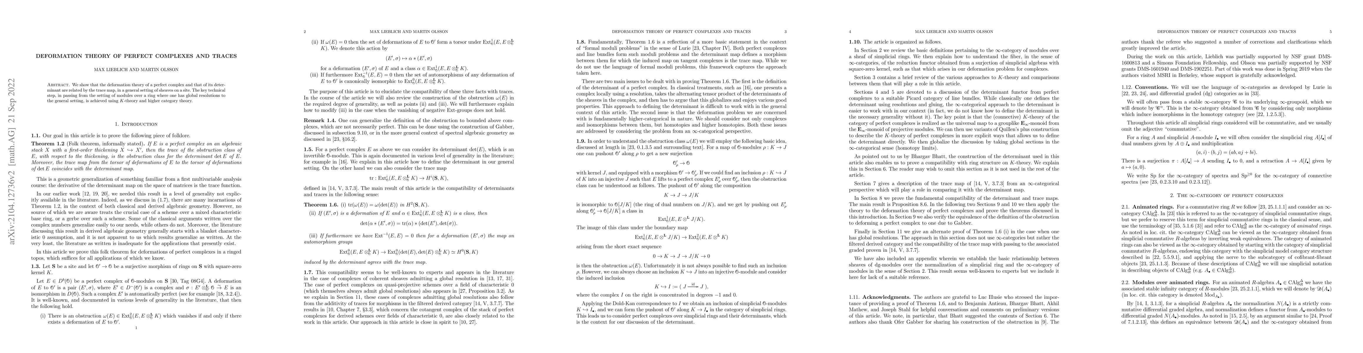 Thumbnail for Deformation theory of perfect complexes and traces