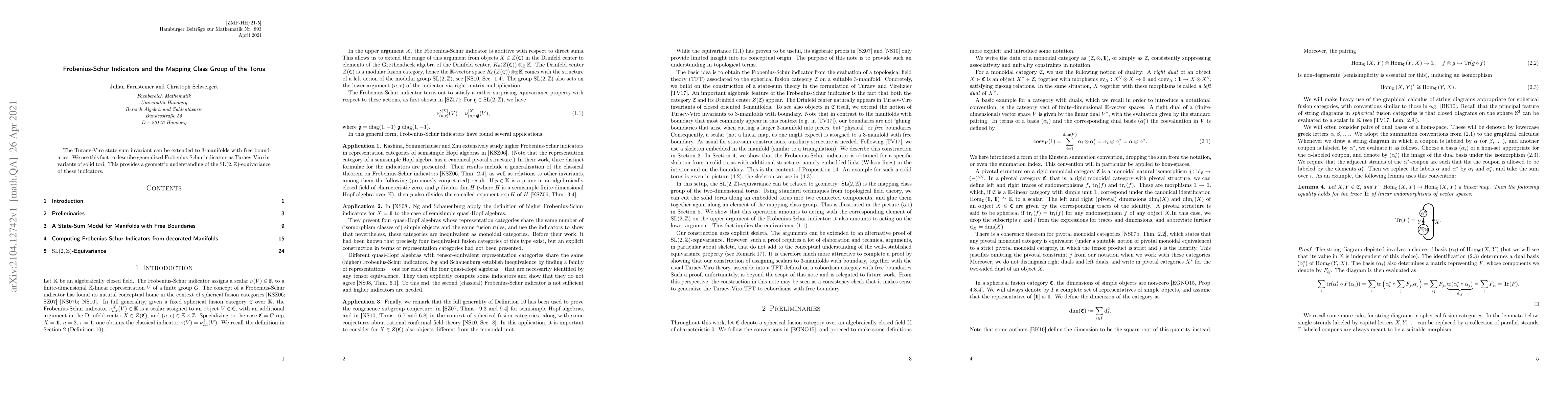 Thumbnail for Frobenius-Schur Indicators and the Mapping Class Group of the Torus