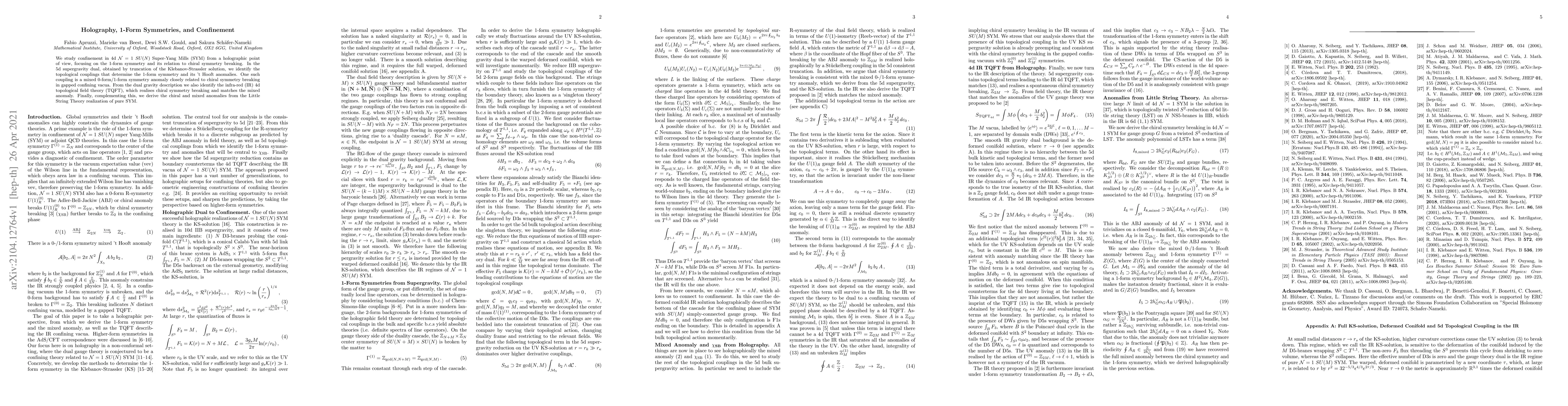 Thumbnail for Holography, 1-Form Symmetries, and Confinement