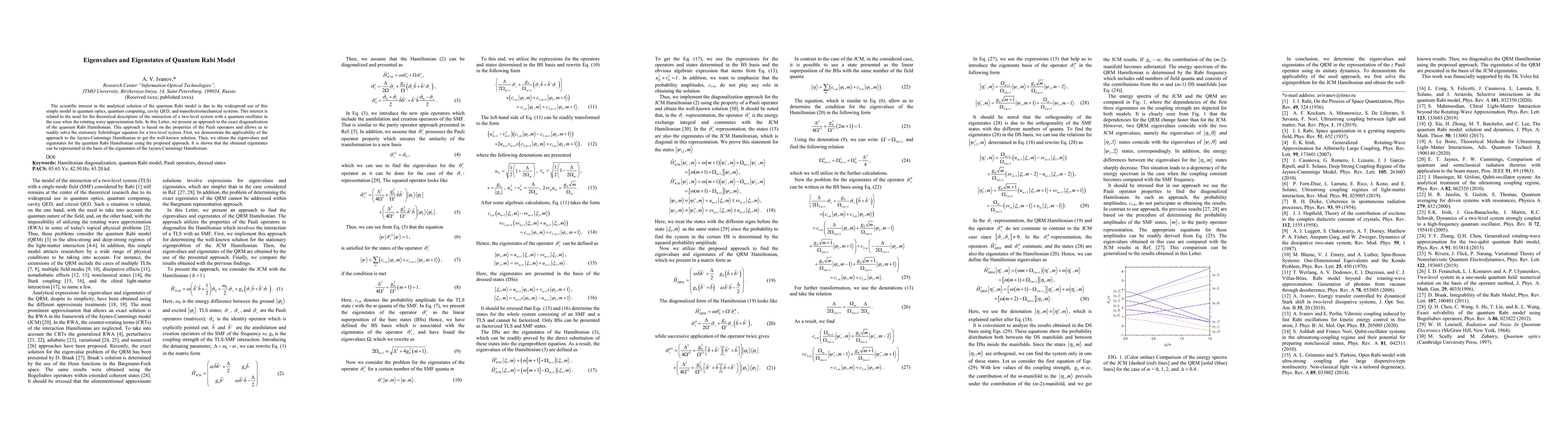 Thumbnail for Eigenvalues and Eigenstates of Quantum Rabi Model