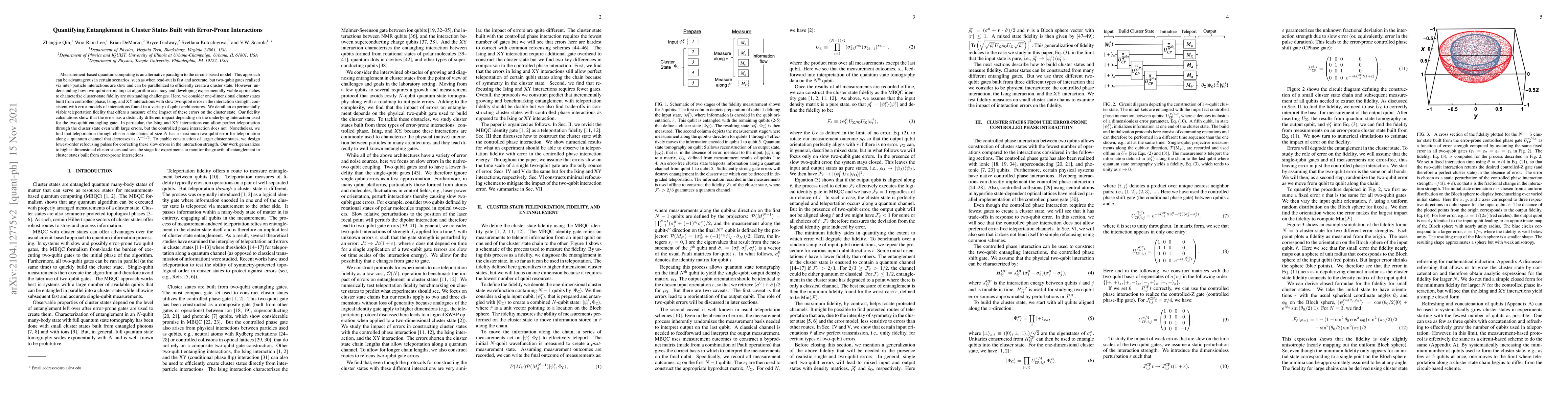 Thumbnail for Quantifying Entanglement in Cluster States Built with Error-Prone
  Interactions