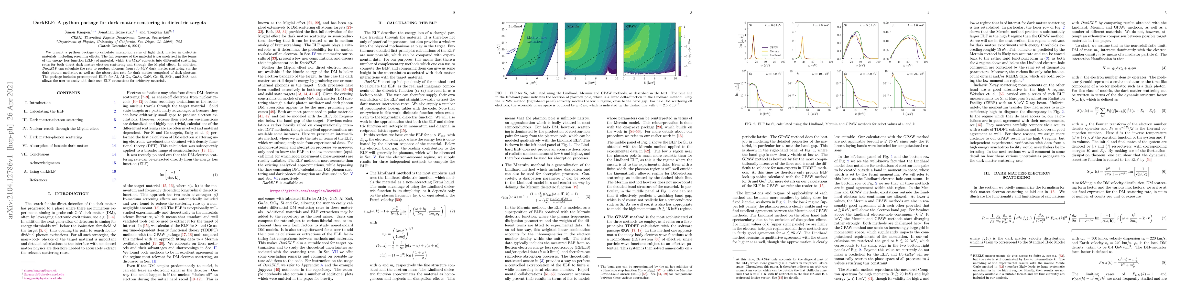 Thumbnail for DarkELF: A python package for dark matter scattering in dielectric
  targets