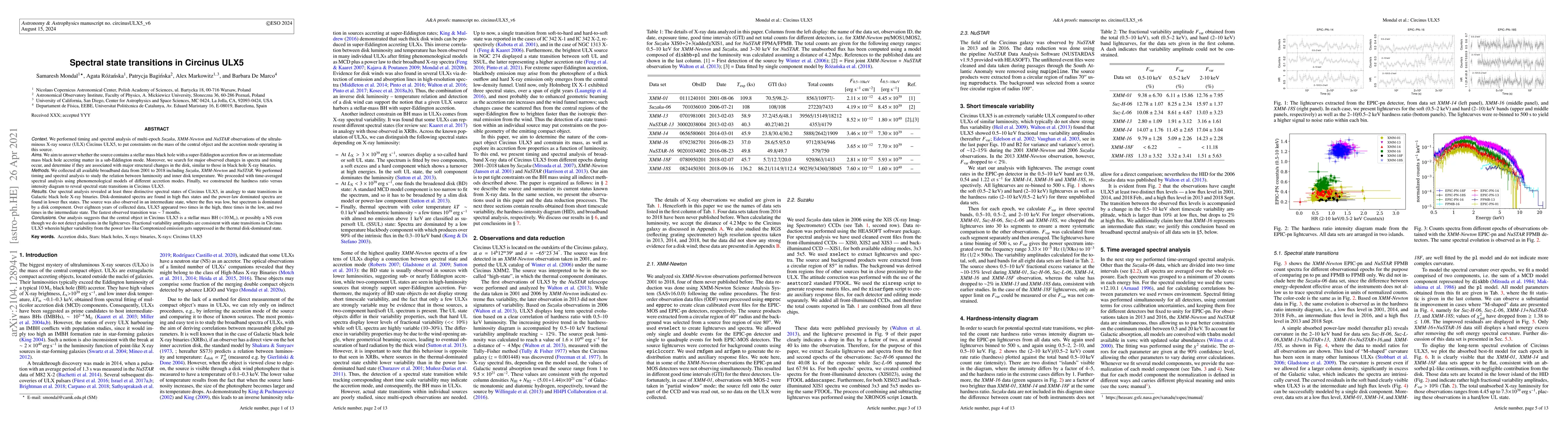 Thumbnail for Spectral state transitions in Circinus ULX5