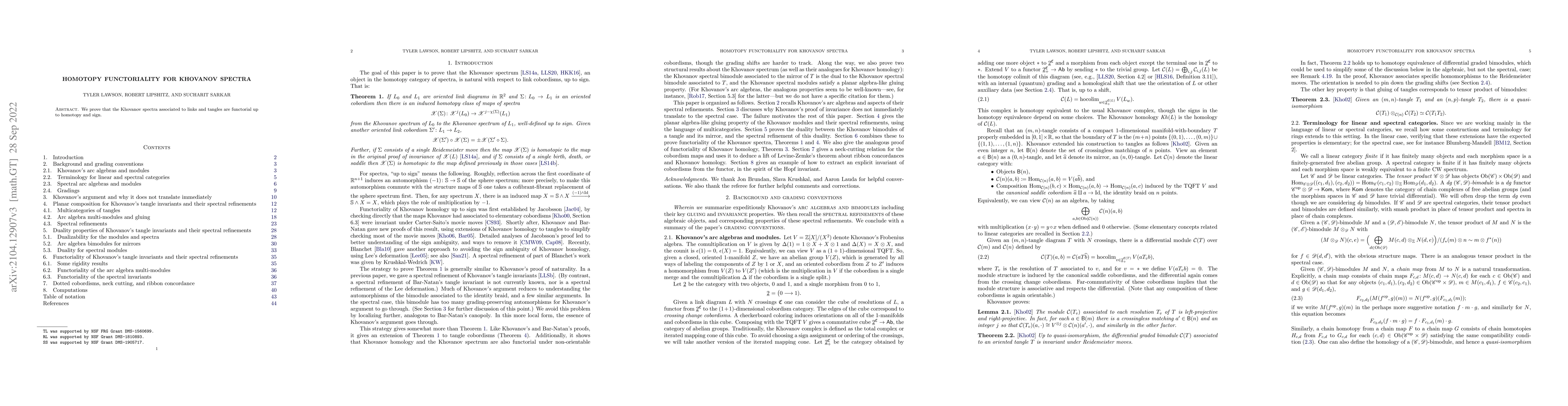 Thumbnail for Homotopy functoriality for Khovanov spectra