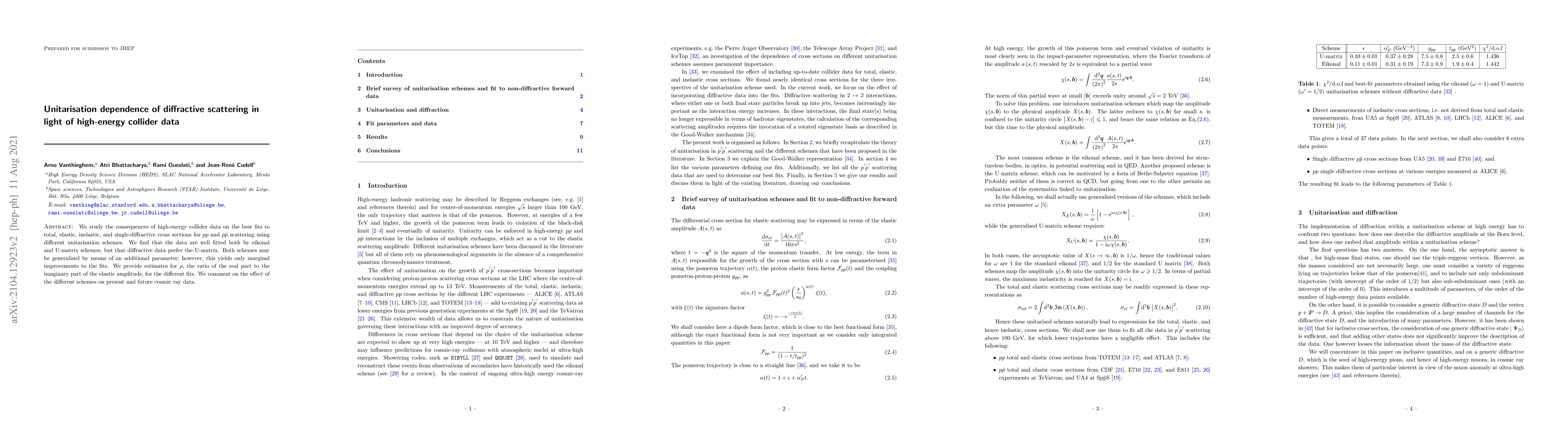 Thumbnail for Unitarisation dependence of diffractive scattering in light of
  high-energy collider data