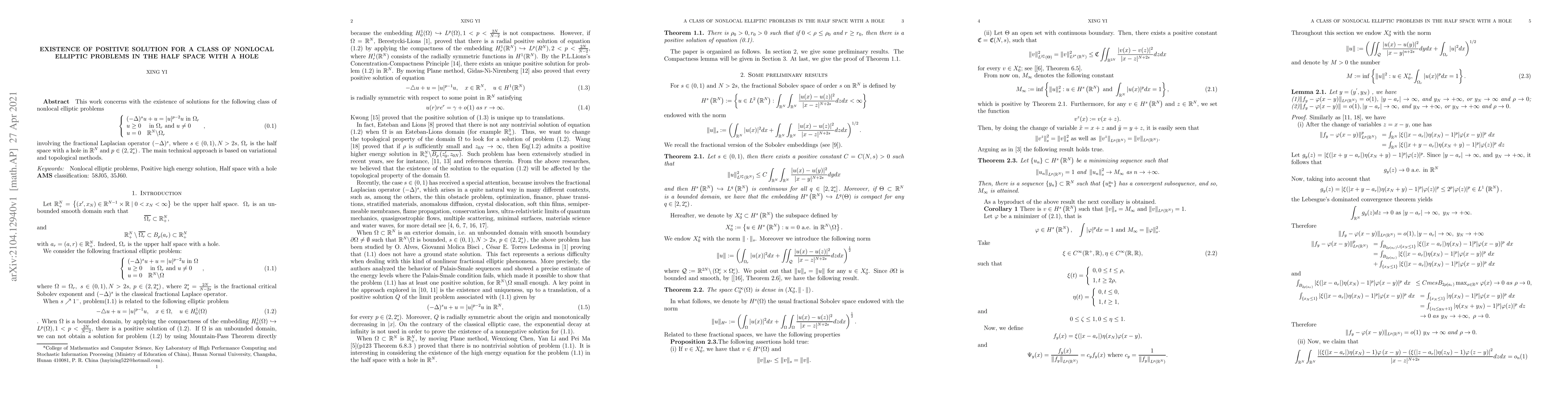 Thumbnail for Existence of positive solution for a class of nonlocal elliptic problems
  in the half space with a hole