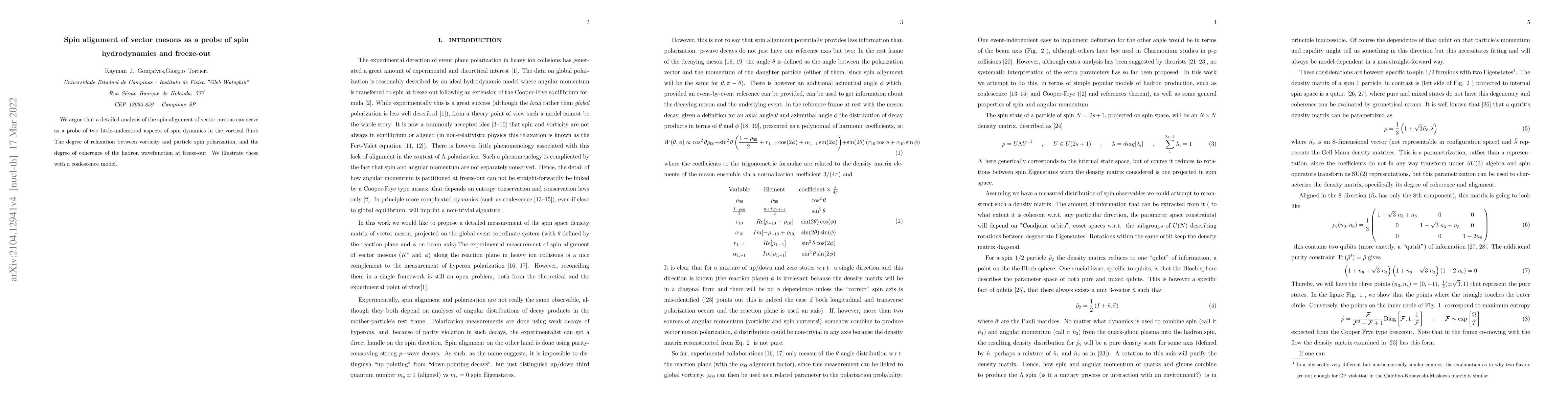 Thumbnail for Vector resonances spin alignement as a probe of spin hydrodynamics and
  freeze-out