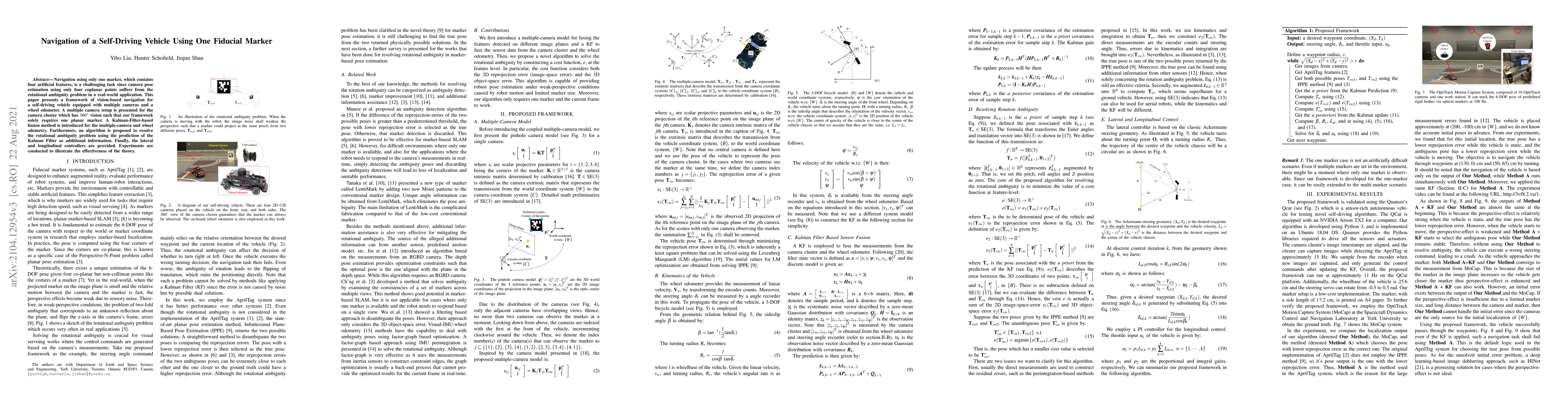 Thumbnail for Navigation of a Self-Driving Vehicle Using One Fiducial Marker