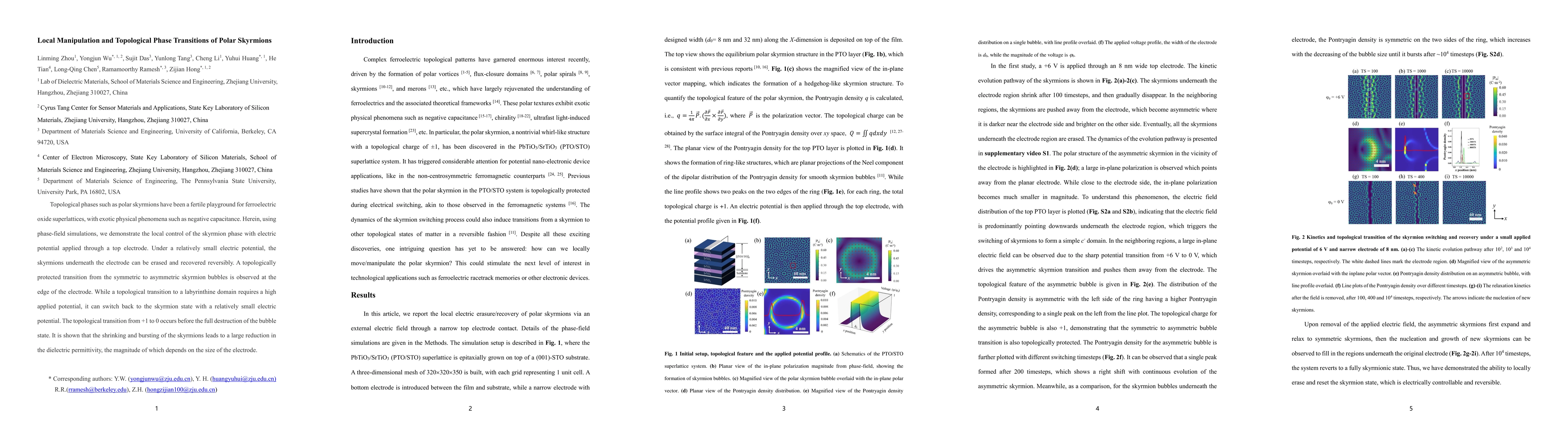 Thumbnail for Local Manipulation of Polar Skyrmions and Topological Phase Transitions