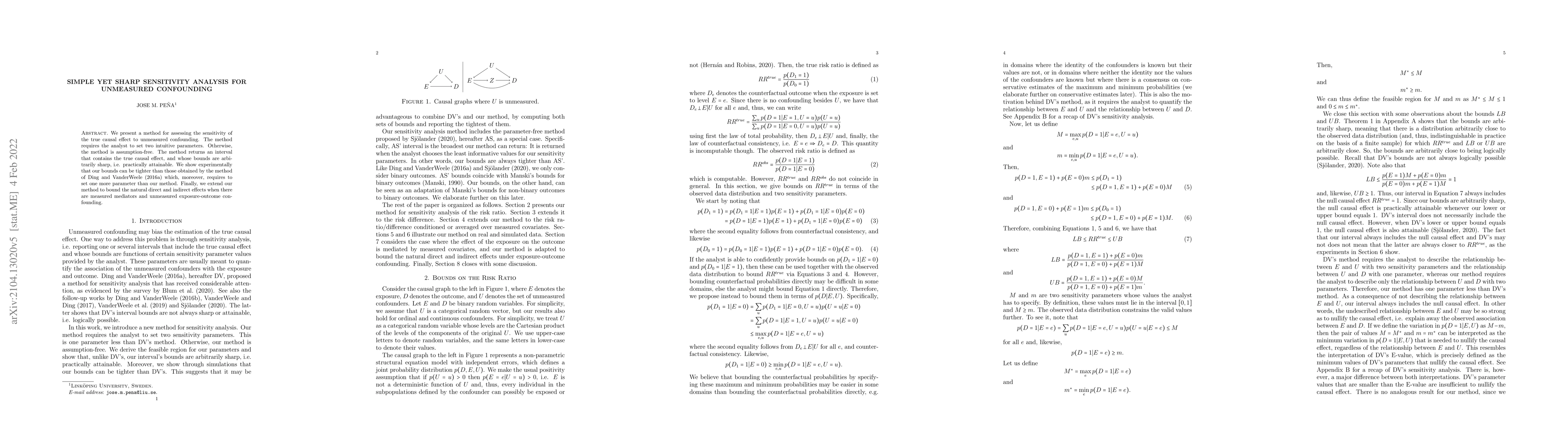 Thumbnail for Simple yet Sharp Sensitivity Analysis for Unmeasured Confounding
