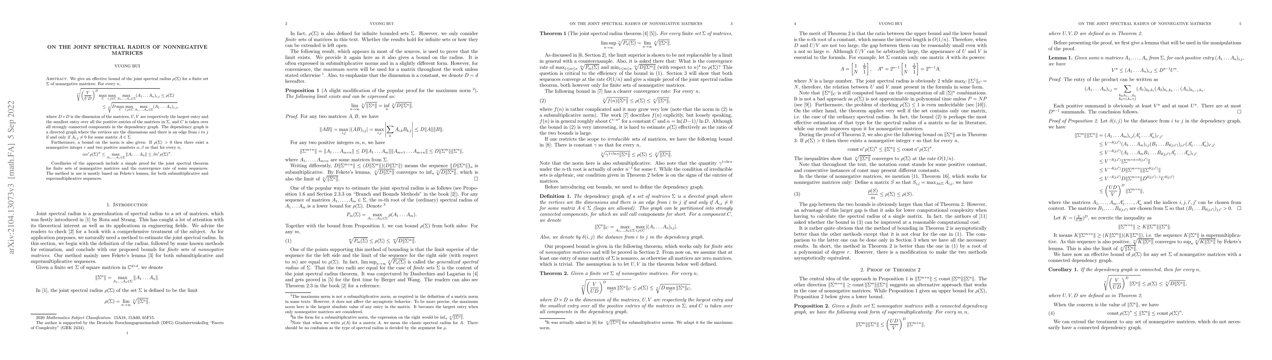 Thumbnail for On the joint spectral radius of nonnegative matrices