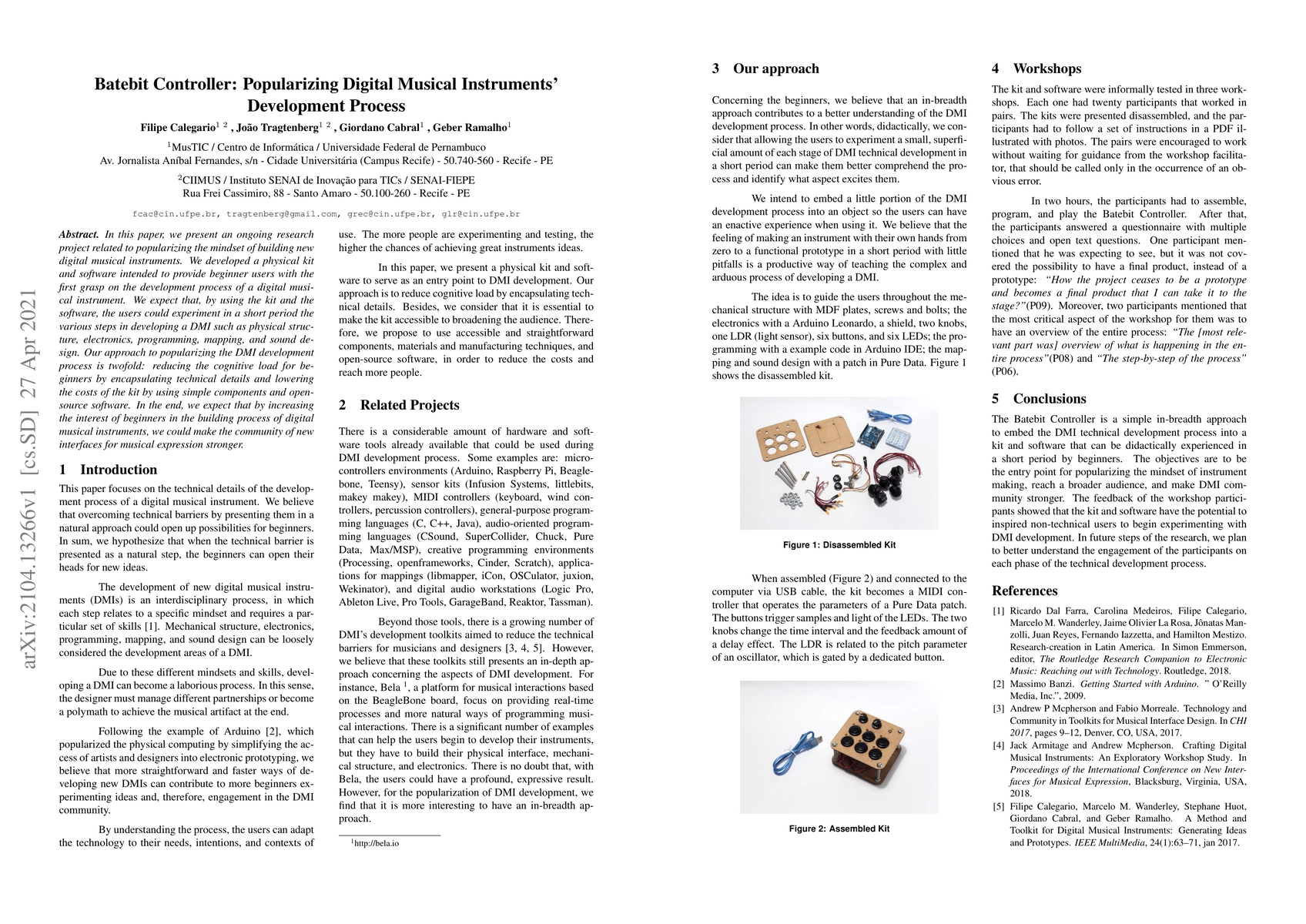 Thumbnail for Batebit Controller: Popularizing Digital Musical Instruments Development
  Process