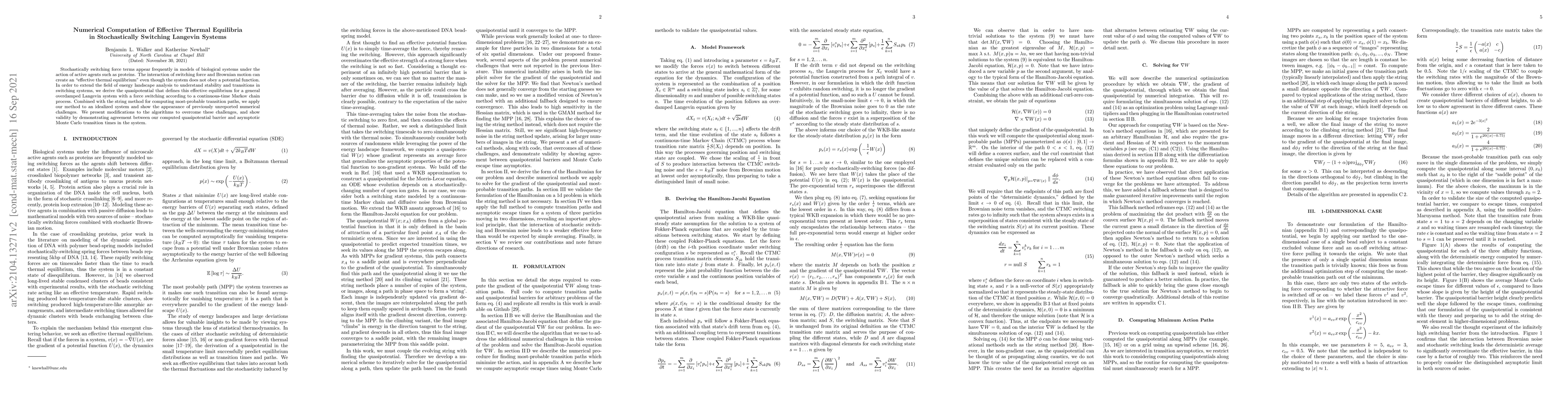 Thumbnail for Numerical computation of effective thermal equilibrium in Stochastically
  Switching Langevin Systems