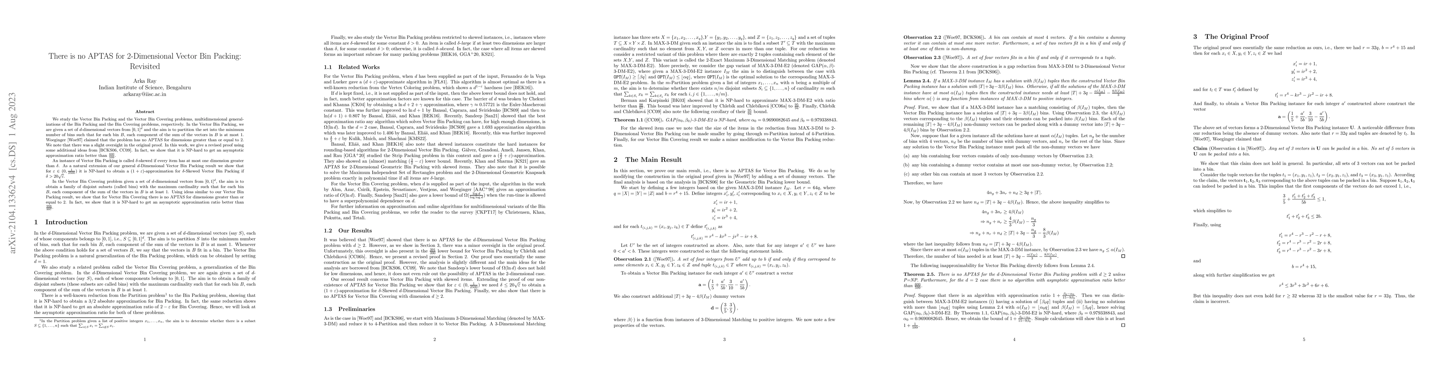 Thumbnail for There is no APTAS for 2-dimensional vector bin packing: Revisited