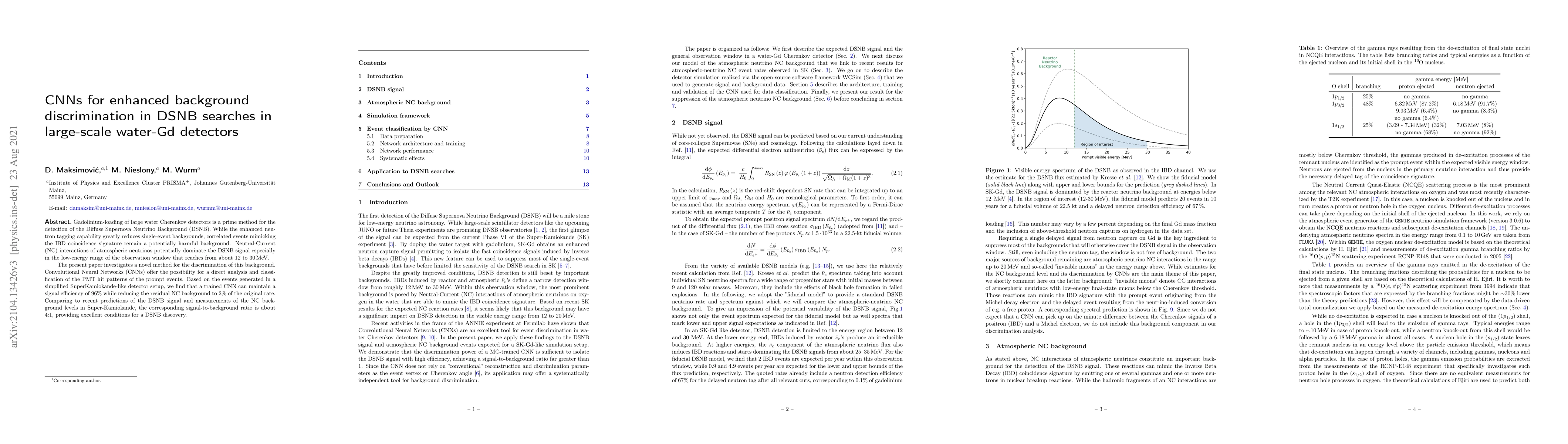 Thumbnail for CNNs for enhanced background discrimination in DSNB searches in
  large-scale water-Gd detectors