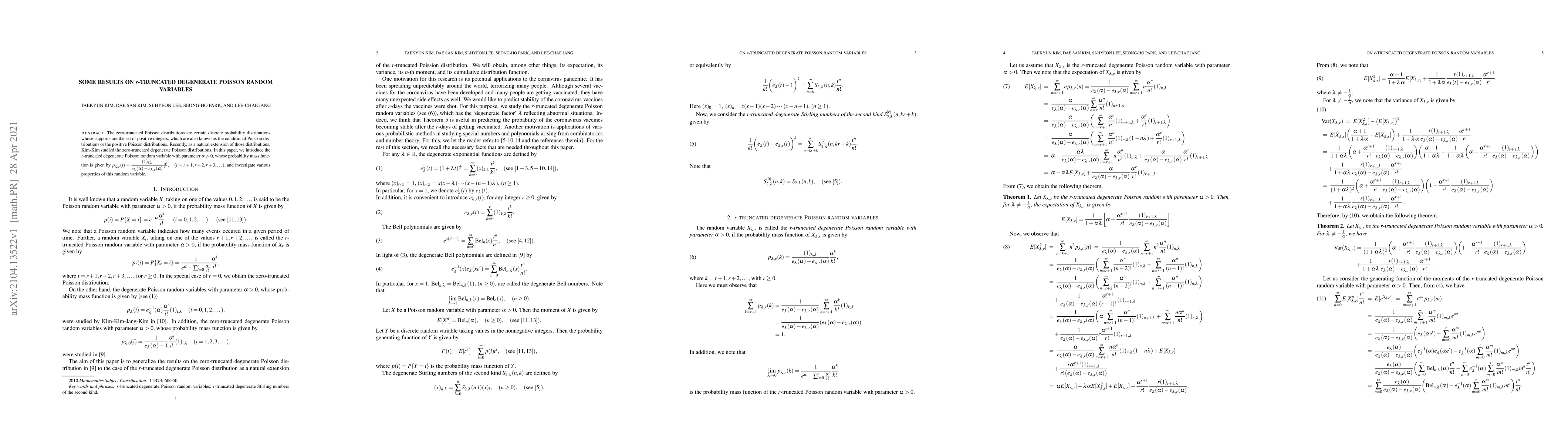 Thumbnail for Some results on r-truncated degenerate Poisson Random Variables