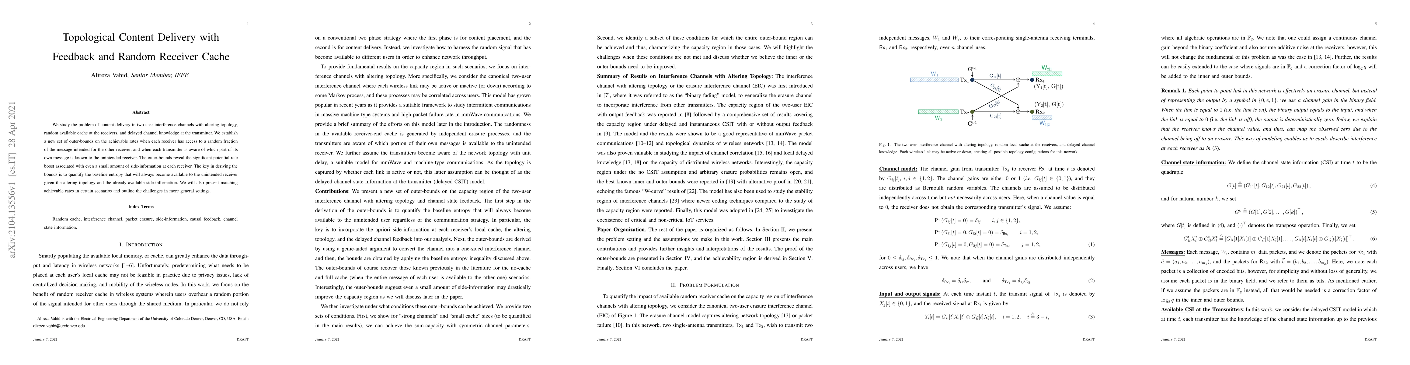 Thumbnail for Topological Content Delivery with Feedback and Random Receiver Cache