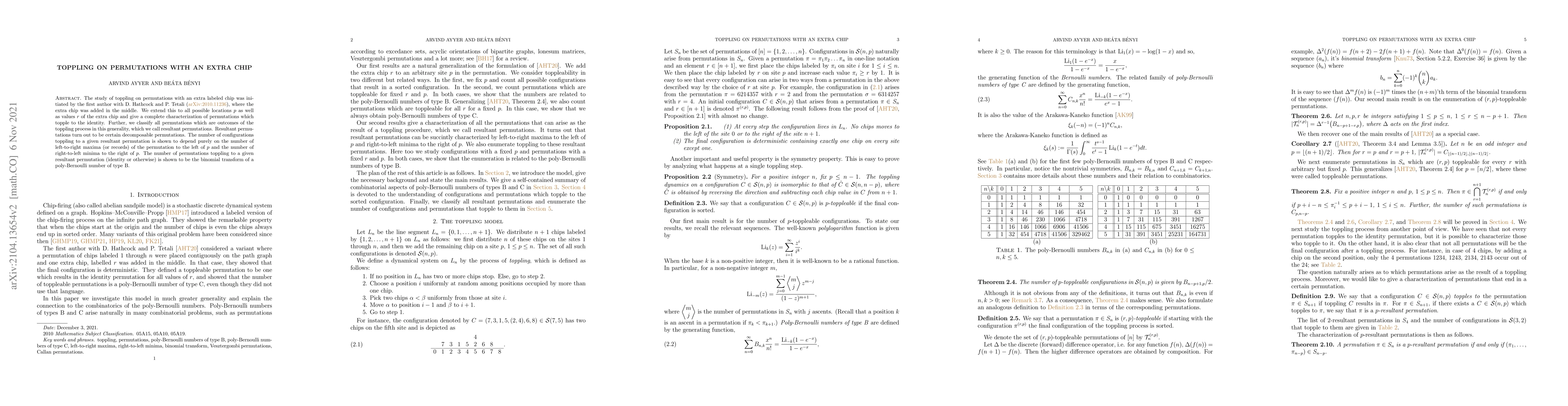 Thumbnail for Toppling on permutations with an extra chip