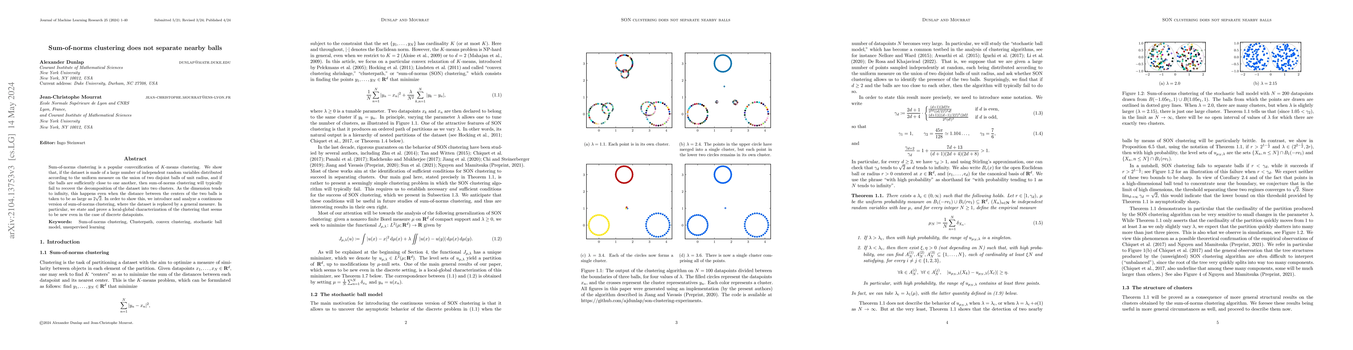Thumbnail for Sum-of-norms clustering does not separate nearby balls