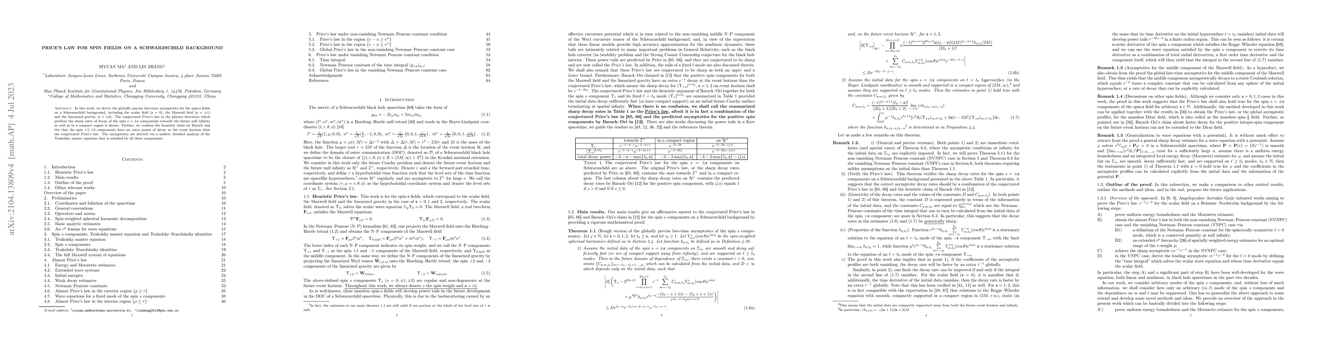 Thumbnail for Price's law for spin fields on a Schwarzschild background