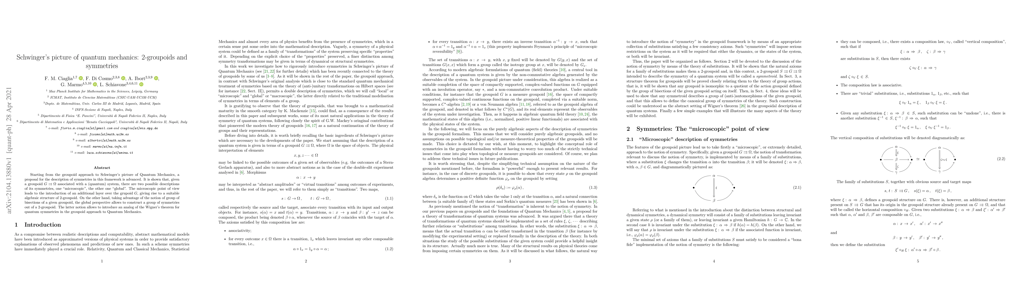 Thumbnail for Schwinger's picture of quantum mechanics: 2-groupoids and symmetries