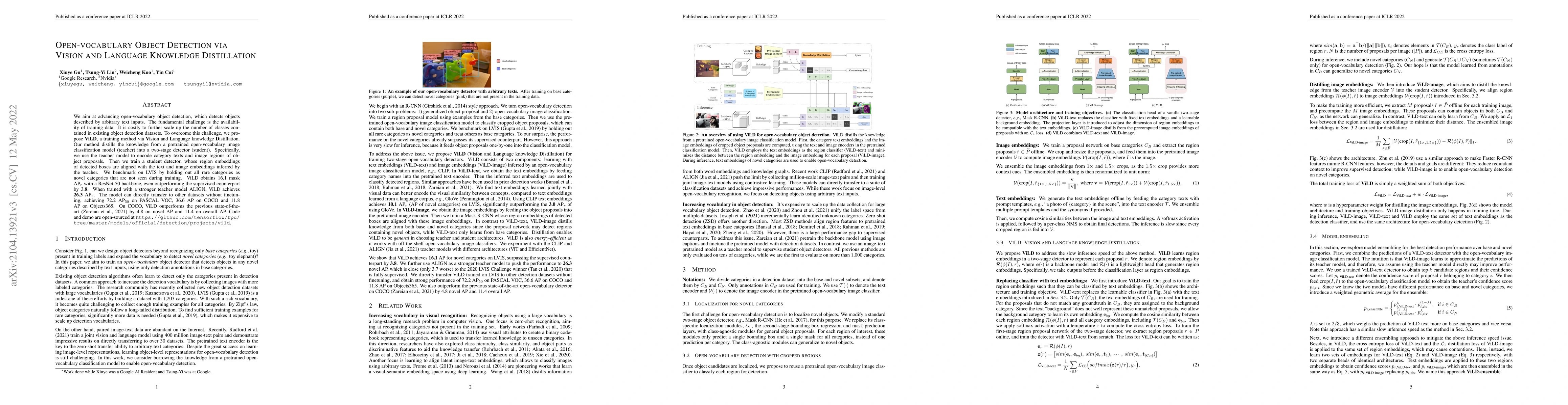 Thumbnail for Open-vocabulary Object Detection via Vision and Language Knowledge
  Distillation